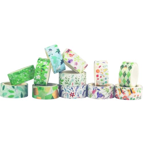 NUOBESTY 12 Rollen Washi Tapes mit Blumenmuster Dekoratives Klebeband für Scrapbooking DIY Basteln Geschenkverpackung Handreißbar Vielseitig Einsetzbar für Planer und Journaling NUOBESTY 12 Rollen Washi Tapes mit Blumenmuster Dekoratives Klebeband für Scrapbooking DIY Basteln Geschenkverpackung Handreißbar Vielseitig Einsetzbar für Planer und Journaling von NUOBESTY