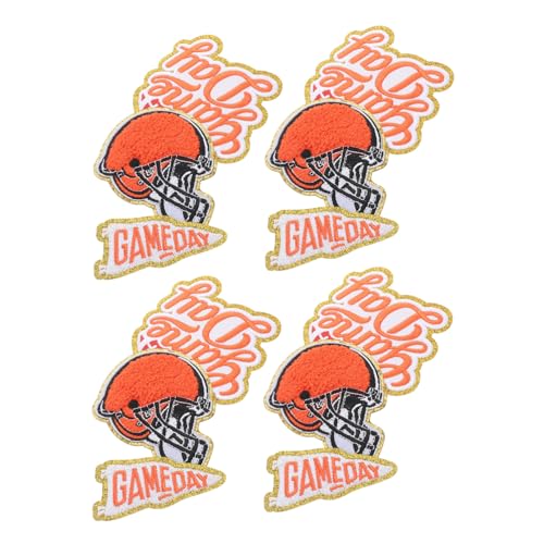 NUOBESTY 12 Stück Dekorativer Rugby-aufnäher Hutflicken Aufbügeln -patches Sport Bügelflicken Stickereiflecken Kleine Flicken Zum Aufbügeln Fußball-aufnäher Fußball-patch Orange Stoff von NUOBESTY