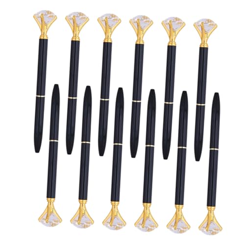 NUOBESTY 12 Stück Diamant-Kugelschreiber Gel -Tintenstift Metall Bling Pen Gel -Tinten - -Stifte Scrapbooking-Gelstift Braut Duschballpoint Stift neutrale Stifte Schwarz von NUOBESTY