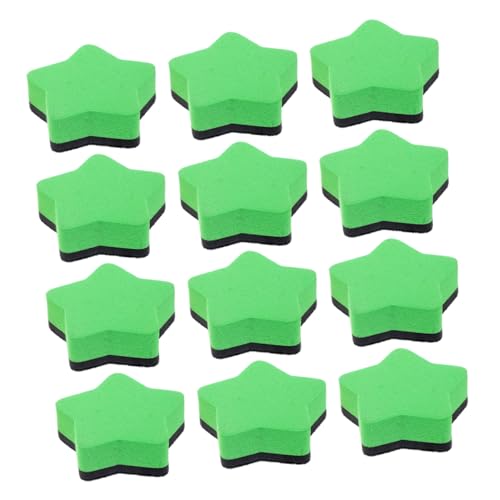NUOBESTY 12 Stück Pentagramm-radiergummi Mini Weiß Trockenlöscher Für Das Klassenzimmer Klein Trocken Abwischbare Radiergummis Planke Trockener Tafelwischer Green Eva Filztuch von NUOBESTY