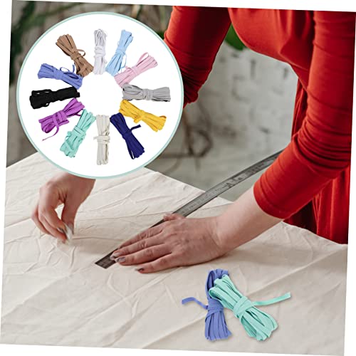 NUOBESTY 12 Stück Teiliges Bunte Flache Gummibänder Breit Elastische Diy Bänder für Taschenriemen Handgemachte Bastelprojekte Frei Zuschneidbar Wiederverwendbare Stretch von NUOBESTY
