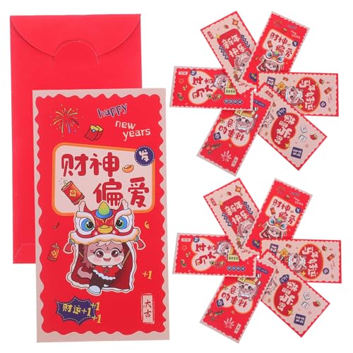 NUOBESTY 12 Stück Teiliges Chinesische Rote Umschläge Jahr Des Pferdes mit Glücksmuster Kleine Stabile Geldtaschen für Lunar Neujahr Frühlingsfest Festliche Grüße und Bargeldgeschenke von NUOBESTY