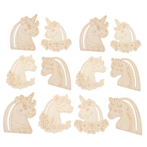 NUOBESTY 12 Stück Teiliges Einhorn Holzfiguren zum Bemalen und Basteln Naturbelassene Holzscheiben für DIY Deko für Kreative Holztiere und Holzbrettchen Projekte NUOBESTY 12 Stück Teiliges Einhorn Holzfiguren zum Bemalen und Basteln Naturbelassene Holzscheiben für DIY Deko für Kreative Holztiere und Holzbrettchen Projekte von NUOBESTY