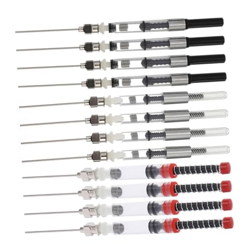 NUOBESTY 12 Stück Teiliges Füllfederhalter Tintenabsorber mit Federfederkonverter Praktischer Stift Tintenspritzenfüller aus Hochwertigem Kunststoff und Edelstahl Leicht und Bruchsicher von NUOBESTY