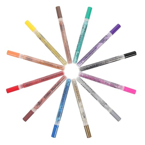 NUOBESTY 12 Stück Teiliges Glitzer Marker Stifte Metallic Schreibstifte für Kartenherstellung Glatte Schreibqualität Langlebig und Kompakt für Scrapbooking Fotoalben Journale und DIY NUOBESTY 12 Stück Teiliges Glitzer Marker Stifte Metallic Schreibstifte für Kartenherstellung Glatte Schreibqualität Langlebig und Kompakt für Scrapbooking Fotoalben Journale und DIY von NUOBESTY