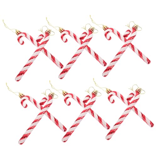 NUOBESTY 12 Stück Teiliges Handbemalter Roter Zuckerstangen Christbaumschmuck Langlebige Leichte Weihnachtsbaum hänger Einfache Befestigung Festliche Dekoration für Weihnachtsfeiern und NUOBESTY 12 Stück Teiliges Handbemalter Roter Zuckerstangen Christbaumschmuck Langlebige Leichte Weihnachtsbaum hänger Einfache Befestigung Festliche Dekoration für Weihnachtsfeiern und von NUOBESTY