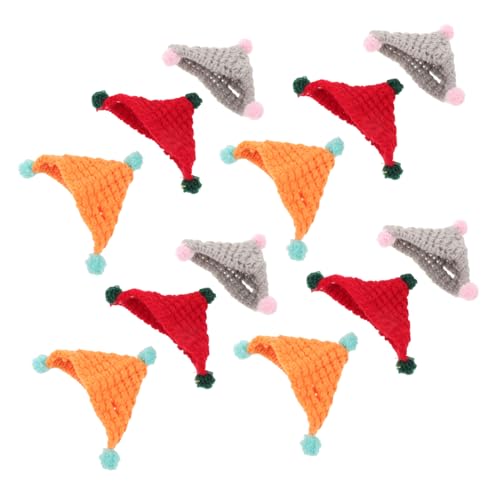 NUOBESTY 12 Stück Teiliges Mini Strickmützen Weichem Wollgarn Handgefertigte Puppenhüte für Kleine Tiere und Figuren Vielseitige DIY Häkelbeanies für Kreative Bastelprojekte und von NUOBESTY