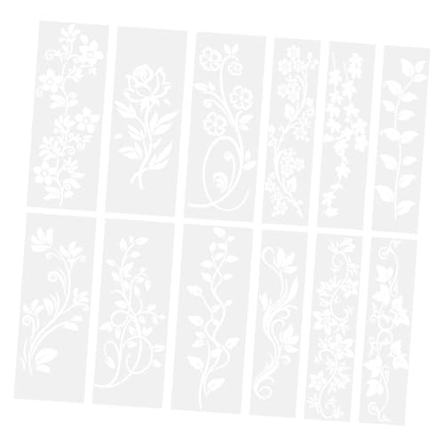 NUOBESTY 12 Stück Teiliges Schablonen Wiederverwendbare Blumenschablonen Malvorlagen aus Langlebigem Material Präzise Geschnitten Geeignet für DIY Wand Möbel Leinwand und Heimdekoration NUOBESTY 12 Stück Teiliges Schablonen Wiederverwendbare Blumenschablonen Malvorlagen aus Langlebigem Material Präzise Geschnitten Geeignet für DIY Wand Möbel Leinwand und Heimdekoration von NUOBESTY