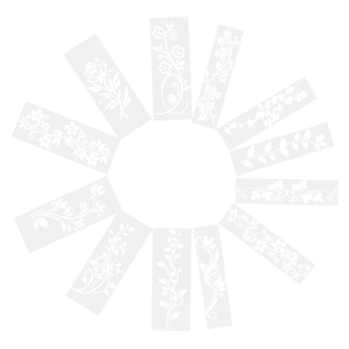 NUOBESTY 12 Stück Teiliges Wiederverwendbare Ranken Schablonen Langlebige Malvorlagen für Diy Möbel Kreative Blumenmuster für Nachhaltige Heimdekoration von NUOBESTY