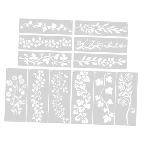 NUOBESTY 12 Stück Teiliges Wiederverwendbares Diy Blumen Schablonen Langlebigem Pet Waschbar und Vielseitig für Malerei Basteln Holz Wanddekoration Geeignet für Anfänger und Profis von NUOBESTY
