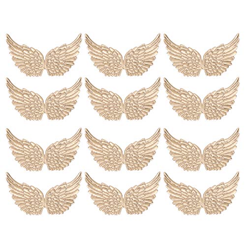 NUOBESTY 12 stücke engelsflügel stoff flügel patches für diy handwerk haarschmuck (golden) von NUOBESTY