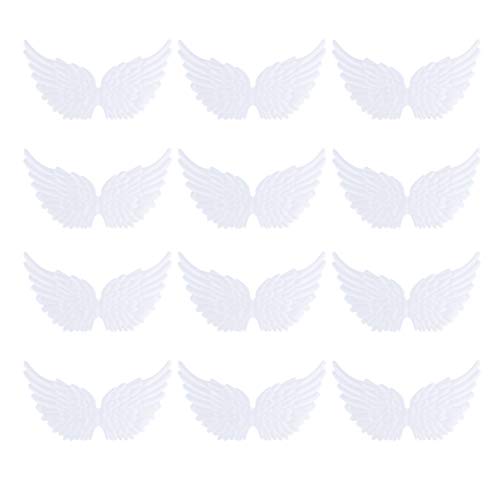 NUOBESTY 12 stücke engelsflügel stoff flügel patches für diy handwerk haarschmuck (weiß) von NUOBESTY