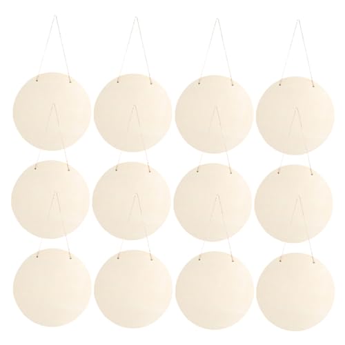 NUOBESTY 12-teiliges Holzschild: Unbehandelte Holzkreise Zum Basteln – Blanko-türschild Für Zuhause Und Den Laden – Diy-plaketten Zum Bemalen Und Basteln NUOBESTY 12-teiliges Holzschild: Unbehandelte Holzkreise Zum Basteln – Blanko-türschild Für Zuhause Und Den Laden – Diy-plaketten Zum Bemalen Und Basteln von NUOBESTY