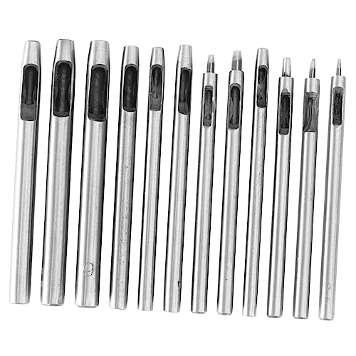 NUOBESTY 12-teiliges Set Leder Locher Ösenlochschneider Stanzen Runder Locher Klein Tüllen-werkzeugsatz Gürtellocher Cutter Puncher Silver Legierter Stahl NUOBESTY 12-teiliges Set Leder Locher Ösenlochschneider Stanzen Runder Locher Klein Tüllen-werkzeugsatz Gürtellocher Cutter Puncher Silver Legierter Stahl von NUOBESTY