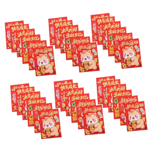 NUOBESTY 120 Stück Rote Umschläge Jahr Des Pferdes Cartoon Pferde Design Lucky Money Envelopes für Chinesisches Neujahrsfest Traditionelle Geldtaschen für Frühlingsfest von NUOBESTY