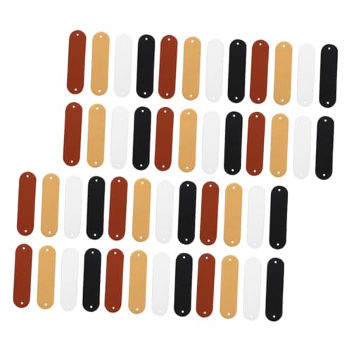 NUOBESTY 120 Stück Teiliges PU Leder Blanko Etiketten mit Löchern Wasserfeste Handcraft Labels für DIY Häkel und Nähprojekte Vielseitige Quilt Labels für Handgefertigte Taschen Kleidung von NUOBESTY