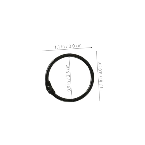 NUOBESTY 120 Stück Verbindungsringe Schnellhefter Loseblattring Diy Kleine Metallringe Ringbindung Ringe Für Loose-blatt Buchbinderinge Black von NUOBESTY