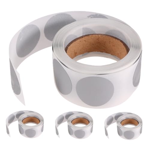 NUOBESTY 1200 Stück Kratzen Sie Selbst Klebendes Papier Rubbeletiketten Einkreisen Hofverkaufsaufkleber Motivationskratzer Aufkleber Kreisaufkleberpunkt Selbstklebendes Papier Silber von NUOBESTY