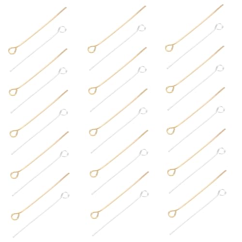 NUOBESTY 1200 Stück Metallaugenstifte Gerade Kopfstifte für Schmuckherstellung Geeignet für Armbänder Ohrringe und Diy Projekte Langlebiges Zubehör für Kreative Bastelarbeiten von NUOBESTY