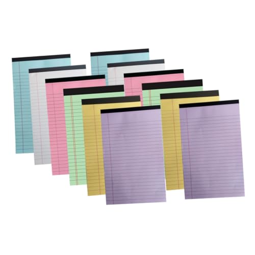 NUOBESTY 12Er-Pack Pack Farbige Notizblöcke Liniert Mikroperforierte Schreibpads für Büro und Studium Notizpapier NUOBESTY 12Er-Pack Pack Farbige Notizblöcke Liniert Mikroperforierte Schreibpads für Büro und Studium Notizpapier von NUOBESTY