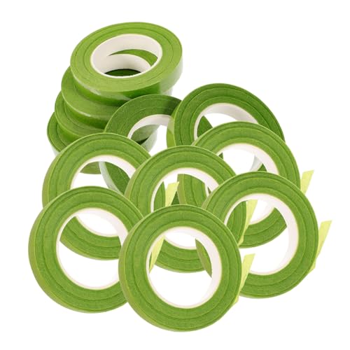 NUOBESTY 12Rollen Blumenstiel Wickelband Klebeband für Floristen und Bastelprojekte für Sträuße Blumenkronen und Kreative Arrangements Hohe Klebekraft von NUOBESTY