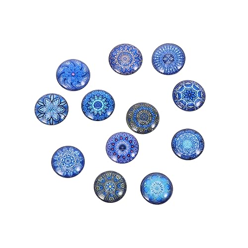 NUOBESTY Armbänder Halsketten Schmuck Kit 12pcs Runde Glas Druckknöpfe Schmuck Charms Knöpfe von NUOBESTY