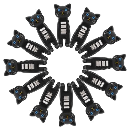 NUOBESTY 12Stücke Katzenform Büroklammern Lustige Memohalter für Schreibtisch Cartoon Klammern zur Aufbewahrung von Notizen und Snacks Praktischer Organizer für Zuhause und Büro von NUOBESTY