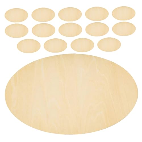 NUOBESTY 12pcs Stücke Ovale Holzspäne Rundholz Holzbretter Holzscheiben Für Ornamente Runde Ornamente Aus Holz Holzkreise Für Mittelstücke Unfertige Untersetzer Aus Holz Holzringe Buchsbaum von NUOBESTY