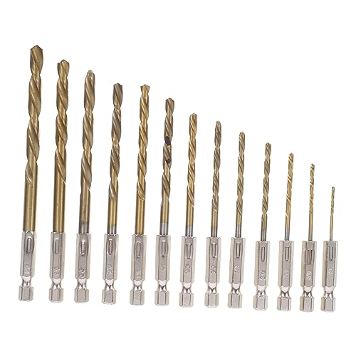NUOBESTY 13 Stück Bohrer-set Bohrerbits Für Stahl Übungen Mauerwerk Twist Bohrer Aus Zement Ziegelbohrer Betonbohrer Sechskantbohrer Metallbohrer Für Stahl Verdrehte Bohrer von NUOBESTY