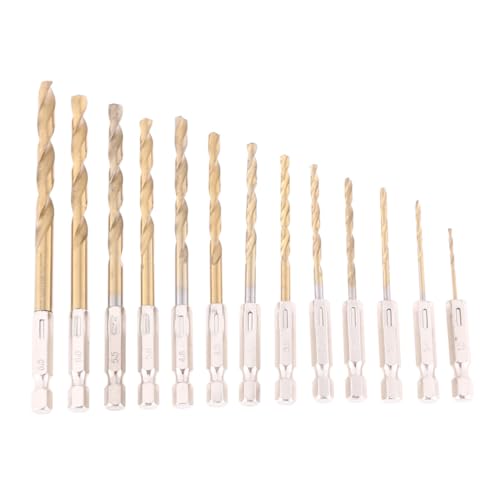 NUOBESTY 13Stücke Teiliges Bohrer Set mit Sechskantschaft Titannitridbeschichtete Bohrer für Kompatibel mit Schnurlosen NUOBESTY 13Stücke Teiliges Bohrer Set mit Sechskantschaft Titannitridbeschichtete Bohrer für Kompatibel mit Schnurlosen von NUOBESTY