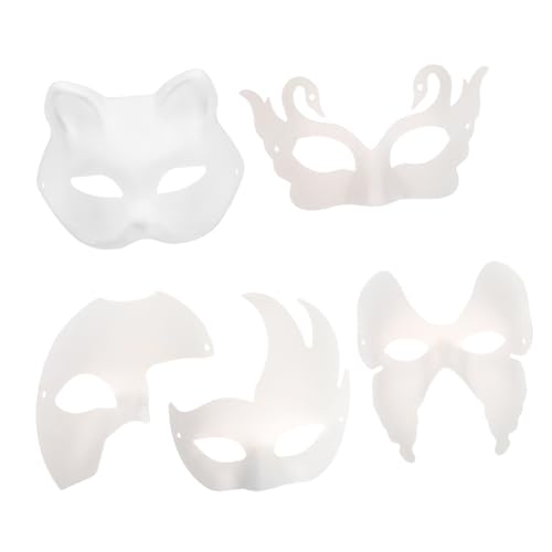 NUOBESTY 15 Stück Blanko Pappmaske zum Bemalen für Halloween Mardi Gras und Cosplay Leicht Wiederverwendbar und Kreativ Gestaltbar von NUOBESTY