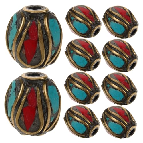 NUOBESTY 15 Stück Teiliges Tibetische Nepal Perlen aus Messing Handgefertigte Buddhistische Spacer-perlen mit Antikem Stil Vielseitig für DIY Schmuckherstellung von Armbändern Halsketten NUOBESTY 15 Stück Teiliges Tibetische Nepal Perlen aus Messing Handgefertigte Buddhistische Spacer-perlen mit Antikem Stil Vielseitig für DIY Schmuckherstellung von Armbändern Halsketten von NUOBESTY