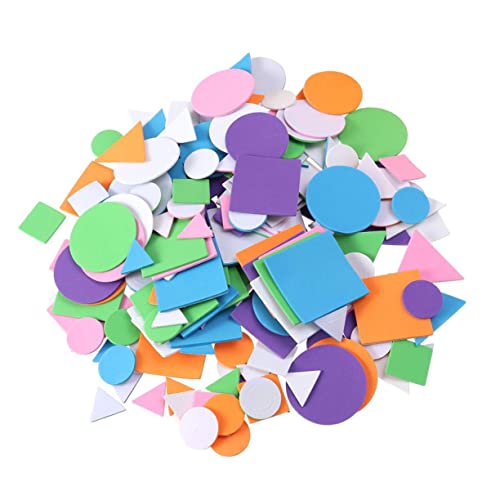 NUOBESTY 150 Stück Diy Eva Schwamm Aufnäher Teiliges für Selbstklebende Geometrische Sticker Verschiedenen Farben für Bastelprojekte und Schuldekoration von NUOBESTY