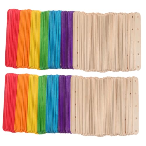 NUOBESTY 150 Stück Teiliges Farbige und Naturfarbene Holz Popsicle Sticks mit Vorgebohrten Löchern Stabile Bastelstäbe für Diy Kunst Modellbau Schulprojekte und Heimdekoration NUOBESTY 150 Stück Teiliges Farbige und Naturfarbene Holz Popsicle Sticks mit Vorgebohrten Löchern Stabile Bastelstäbe für Diy Kunst Modellbau Schulprojekte und Heimdekoration von NUOBESTY