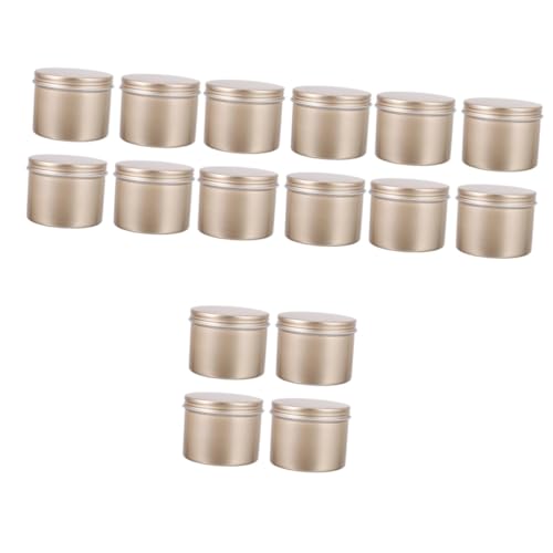 NUOBESTY 16 Stk Kerzenglas Kaffeebehälter runder Tee kleiner Behälter kleine Vorratsdosen Aufbewahrungsbehälter für Kerzen Mit Deckel Container Bastelbedarf Alu-Dose Aluminiumlegierung von NUOBESTY