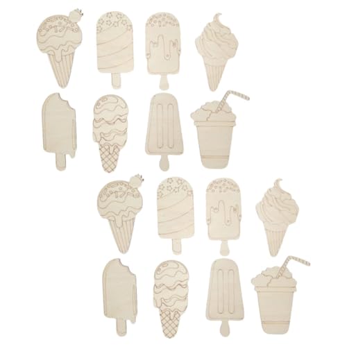 NUOBESTY 16 Stück Holz Eiscreme Formen zum Basteln für Unbehandelte Holzschneider für Kreative Sommer Projekte Diy Malen Kunsthandwerk und Party Dekorationen NUOBESTY 16 Stück Holz Eiscreme Formen zum Basteln für Unbehandelte Holzschneider für Kreative Sommer Projekte Diy Malen Kunsthandwerk und Party Dekorationen von NUOBESTY
