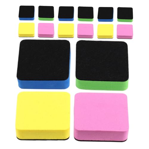 NUOBESTY 16 Stück Square Blackboard Rub Radiergummis für Trockenlöschtafeln Mikrofaser -Radiauto -Radiergummi Radiergummis trocken Tafelgummi Whiteboard-Trockenlöscher Eva-Filztuch von NUOBESTY