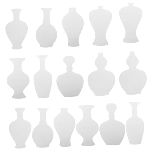 NUOBESTY 16 Stück Teiliges Schablonen mit Chinesischen Blumenvasen Motiven Dicke Pappe für Malen Zeichnen und Basteln für Kreative Projekte und Raumdekoration von NUOBESTY