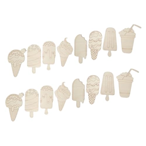 NUOBESTY 16 Stück Teiliges Unbemalter Holz Eiscreme Bastelstücke Natürliche Sichere Materialien für Sommerpartys und Kreative DIY Malprojekte NUOBESTY 16 Stück Teiliges Unbemalter Holz Eiscreme Bastelstücke Natürliche Sichere Materialien für Sommerpartys und Kreative DIY Malprojekte von NUOBESTY