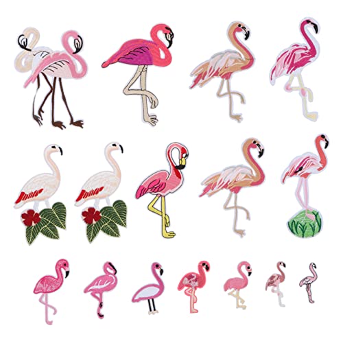 NUOBESTY 16 Stücke Set Flamingo Motive Eisen Auf Patches Nähen Patch Aufkleber Für Kleidung Decor NUOBESTY 16 Stücke Set Flamingo Motive Eisen Auf Patches Nähen Patch Aufkleber Für Kleidung Decor von NUOBESTY