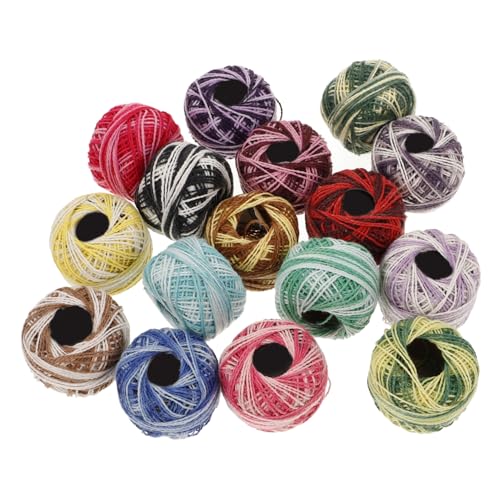 NUOBESTY 16Rolle Teiliges Set Baumwoll Stickgarn für Kreuzstich und Handarbeiten Umweltfreundliche Zufällig Ausgewählte Farben für DIY Projekte und Kreative von NUOBESTY