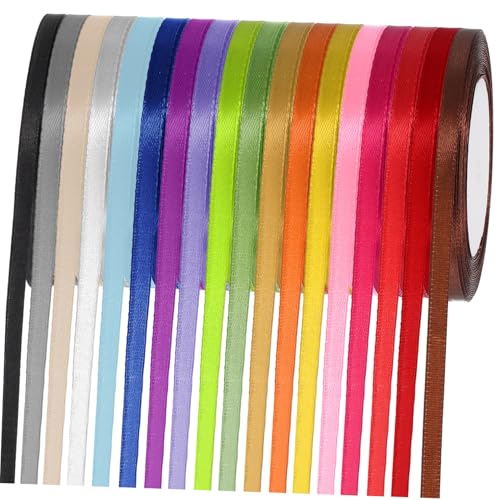 NUOBESTY 18 Rollen Polyester Geschenkband Farbiges Satinband für Basteln Blumen Geschenkverpackung Weiche Textur Vielseitig Einsetzbar Robust und Leicht Zuschneidbar NUOBESTY 18 Rollen Polyester Geschenkband Farbiges Satinband für Basteln Blumen Geschenkverpackung Weiche Textur Vielseitig Einsetzbar Robust und Leicht Zuschneidbar von NUOBESTY
