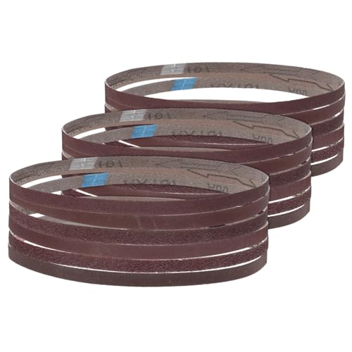 NUOBESTY 18 Stück Bandschleifen und Polieren Sandpapier schleifband schleifpapier set Bandschleifer Schleifbänder Bandschleifmaschinen für die Holzbearbeitung Aluminiumoxid Brown von NUOBESTY
