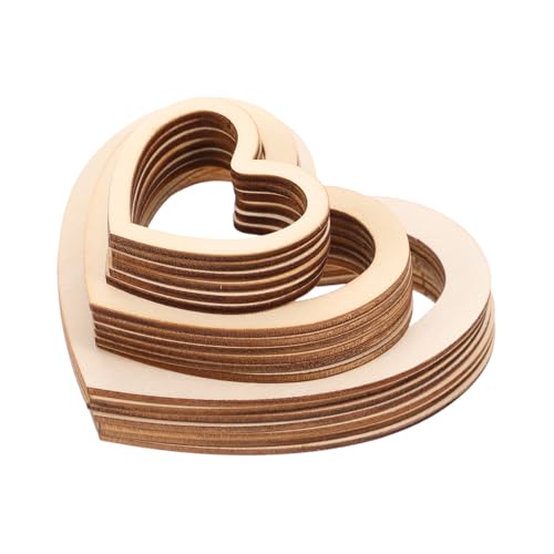 NUOBESTY 18 Stück Herzförmige Holzringe für Diy Projekte Unvollendete Naturholz Rohlinge für Wanddekoration und Kranzgestaltung von NUOBESTY