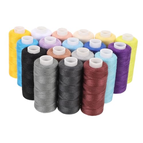 NUOBESTY 18 Stück Polyester Nähfäden mit Spulen für Hand und Maschinen Nähen für Diy Projekte und Reparaturen Vielseitig Einsetzbar Praktisch und Kompakt von NUOBESTY