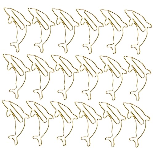 NUOBESTY 18 Stück Teiliges Dekorative Metall Papierclips Form von Delfinen Kreative Büroklammern für Karten Fotos und Dokumente für Schule und Büro von NUOBESTY