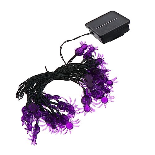 NUOBESTY 1Pc Schnur Solarspinnenleichterkette Lichter im Freien LED Solar-Lichterketten für den Außenbereich Solar-Halloween-Dekorationen Solarseillichter pp Violett von NUOBESTY