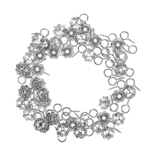 NUOBESTY 1Satz Schraubösen Mit Blumen Perlenkappen Und Ösenstiften DIY Schmuckzubehör Für Halsketten Und Armbänder Vielseitig Einsetzbar Und Langlebig NUOBESTY 1Satz Schraubösen Mit Blumen Perlenkappen Und Ösenstiften DIY Schmuckzubehör Für Halsketten Und Armbänder Vielseitig Einsetzbar Und Langlebig von NUOBESTY
