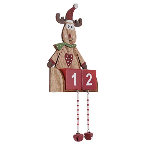 NUOBESTY 1stk Weihnachtskalender Weihnachtsmann-dekor Weihnachtstischkalender Elchschmuck Aus Holz Dekoration Für Weihnachtsfeiern Desktop-Kalender Hölzern Kind Weihnachtshirsch Baby von NUOBESTY