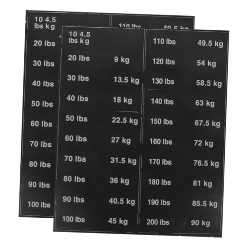 NUOBESTY 2 Blätter Gewichtsetikett Schilderaufkleber Nummernaufkleber Etiketten Turnhalle Aufkleber Gewichtsaufkleber Für Das Fitnessstudio Kleine Aufkleberetiketten Pvc Selbstklebend Black von NUOBESTY